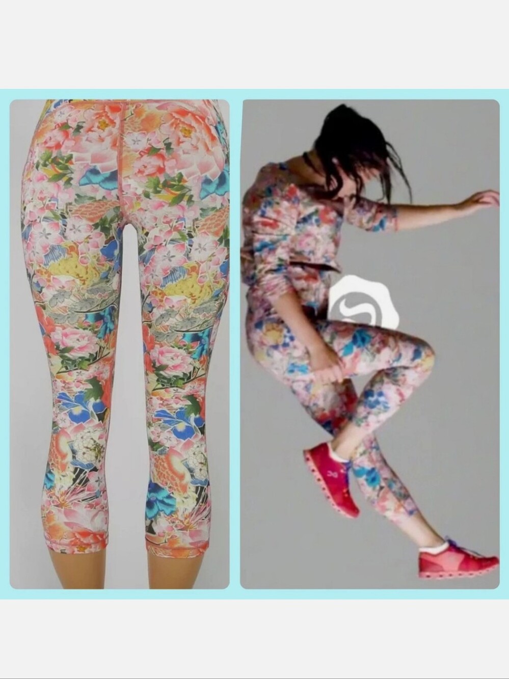 Lululemon SeaWheeze Speed Up Crop in Floral Millefiori Coral Cherry 4